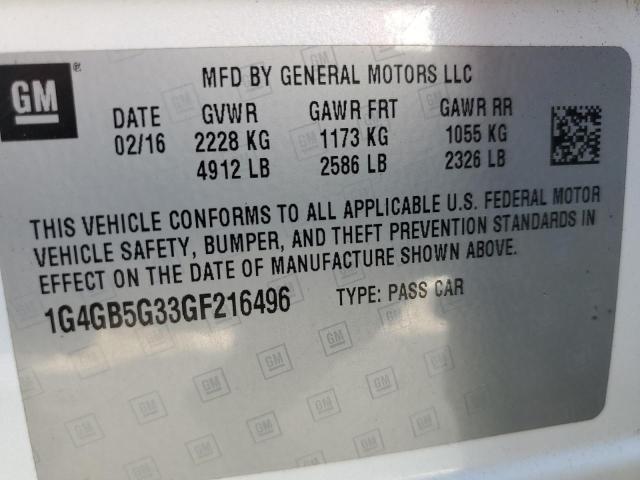 1G4GB5G33GF216496 Buick Lacrosse
