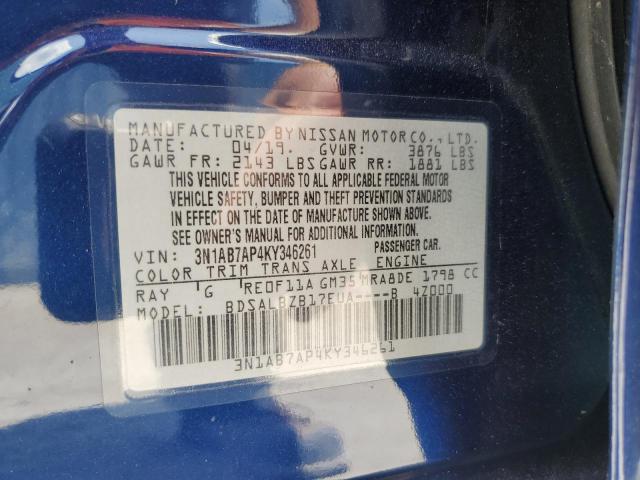 3N1AB7AP4KY346261 Nissan SENTRA S