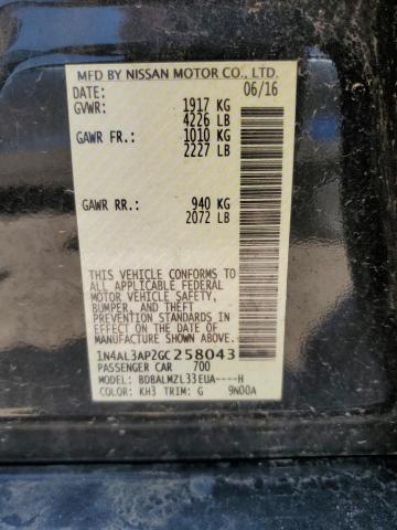 1N4AL3AP2GC258043 Nissan ALTIMA 2.5