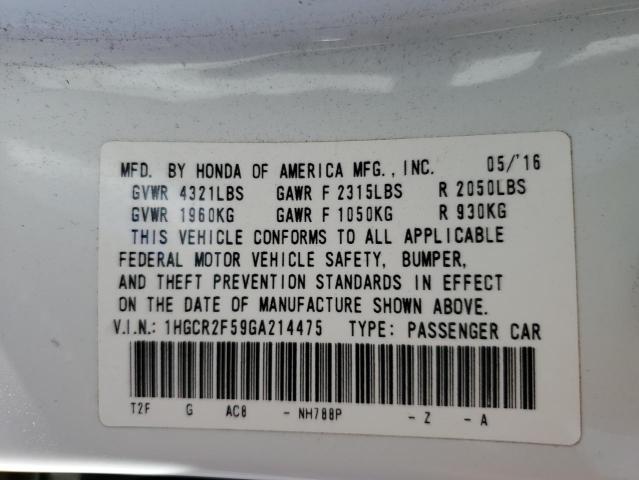 1HGCR2F59GA214475 Honda Accord Sport