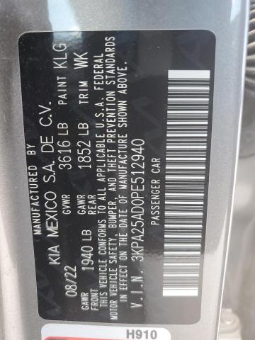 3KPA25AD0PE512940 KIA RIO S