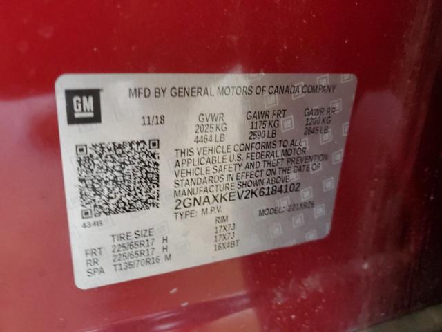 2GNAXKEV2K6184102 Chevrolet EQUINOX LT