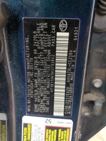 4T1B11HK9KU793842 Toyota CAMRY L