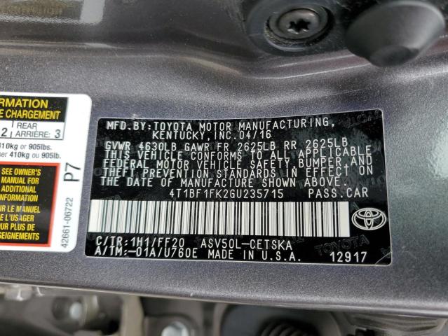 4T1BF1FK2GU235715 Toyota CAMRY LE