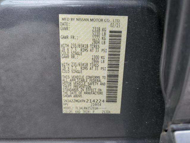 5N1AZ2MGXFN214224 Nissan MURANO S