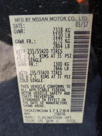5N1AZ2MG5HN171284 Nissan MURANO S