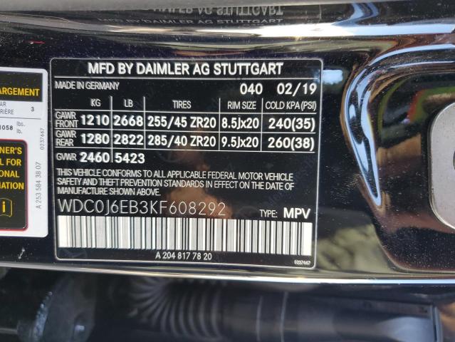WDC0J6EB3KF608292 Mercedes-Benz GLC COUPE