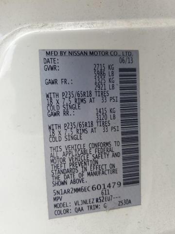5N1AR2MM6EC601479 Nissan Pathfinder S