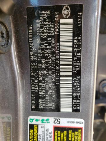 4T1B21HK0JU001296 Toyota CAMRY HYBR