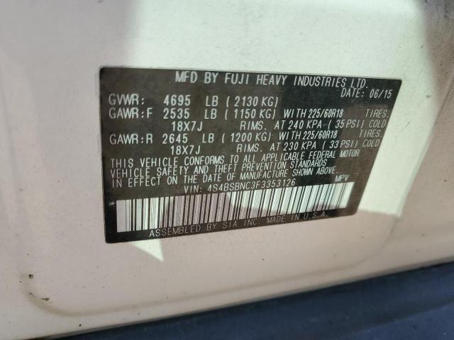 4S4BSBNC3F3353126 Subaru OUTBACK 2.
