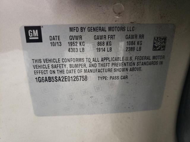 1G6AB5SA2E0126758 Cadillac ATS LUXURY