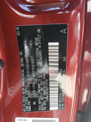 5TDKK3DC5GS713119 Toyota SIENNA LE