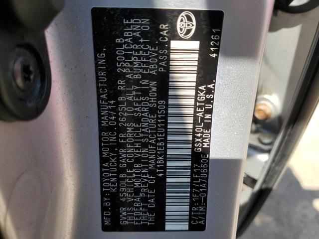 4T1BK1EB1EU111509 Toyota Avalon Base