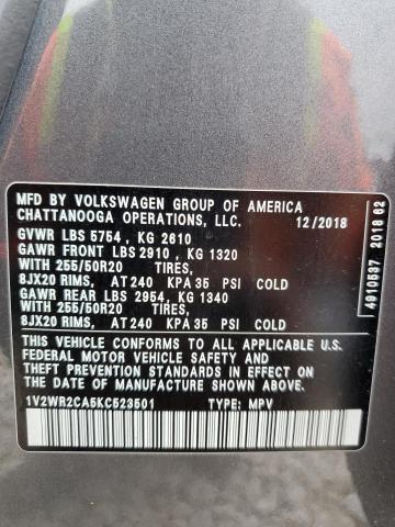 1V2WR2CA5KC523501 Volkswagen ATLAS SE