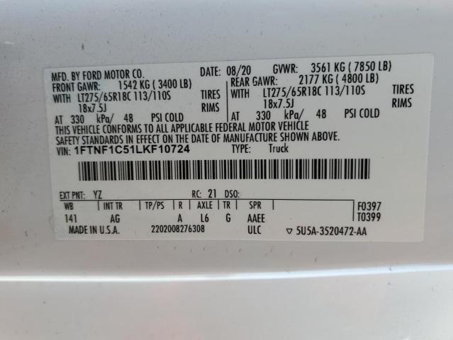 1FTNF1C51LKF10724 Ford F150