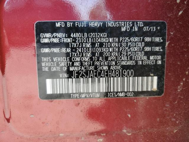 JF2SJAEC4EH481900 Subaru Forester 2.5i Premium