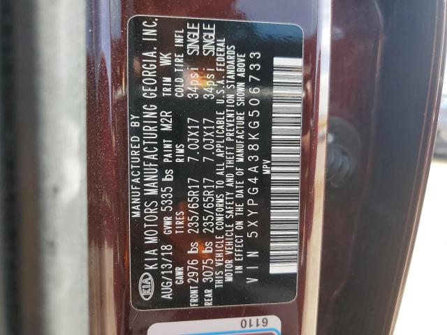5XYPG4A38KG506733 KIA SORENTO L