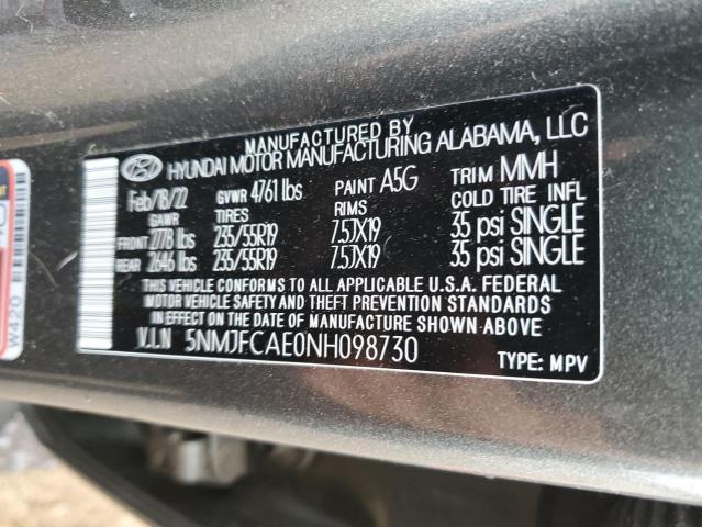 5NMJFCAE0NH098730 Hyundai TUCSON SEL