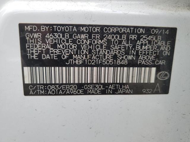 JTHBF1D21F5051848 Lexus IS 250