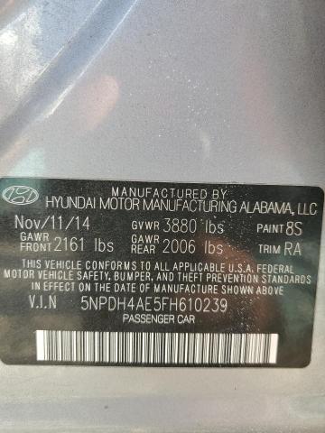 5NPDH4AE5FH610239 Hyundai ELANTRA SE