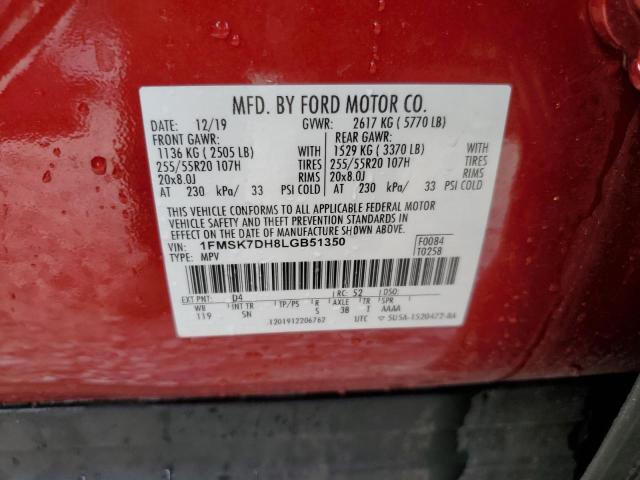 1FMSK7DH8LGB51350 Ford EXPLORER X