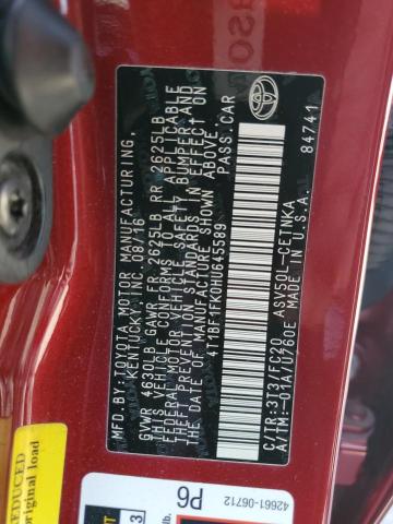 4T1BF1FK0HU645589 Toyota CAMRY LE