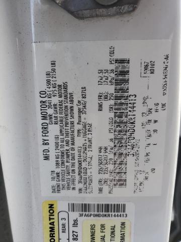 3FA6P0HD0KR144413 Ford FUSION SE