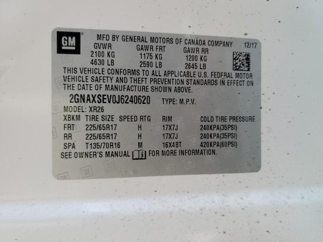 2GNAXSEV0J6240620 Chevrolet EQUINOX LT