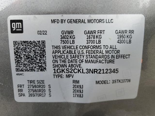1GKS2CKL3NR212345 GMC Yukon At4