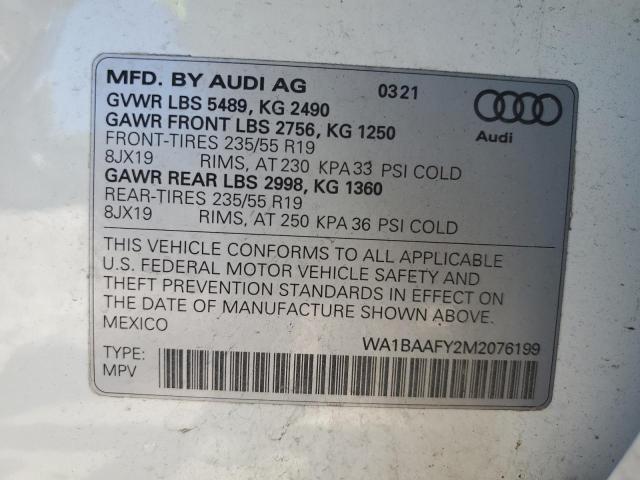 WA1BAAFY2M2076199 Audi Q5 Premium Plus