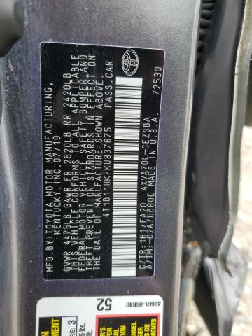 4T1B11HK7KU837675 Toyota CAMRY L