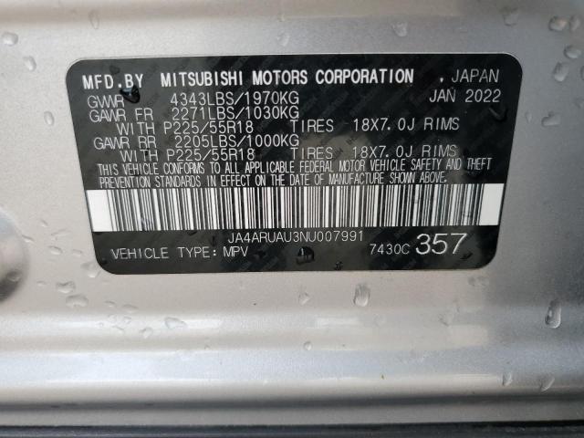 JA4ARUAU3NU007991 Mitsubishi Outlander