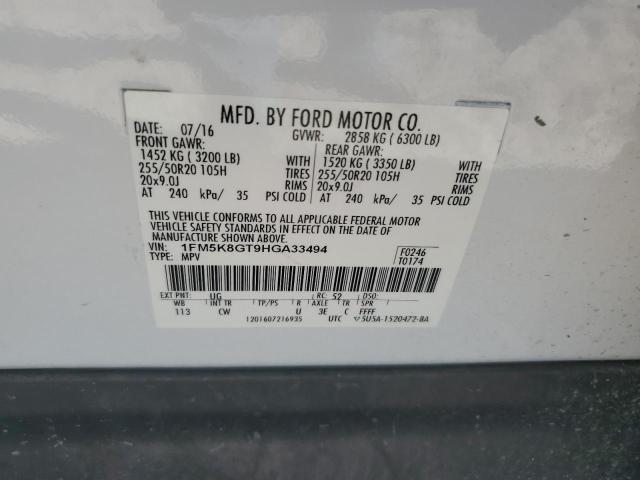 1FM5K8GT9HGA33494 Ford EXPLORER S