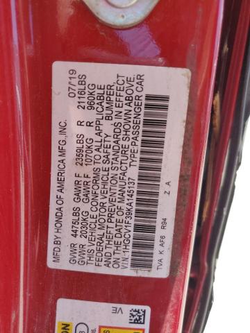 1HGCV1F39KA145137 Honda Accord Sport