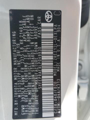 5YFEPRAEXLP049930 Toyota COROLLA LE