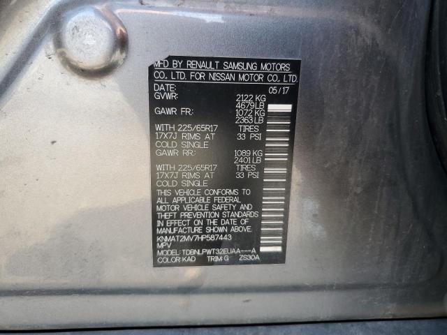 KNMAT2MV7HP587443 Nissan ROGUE S