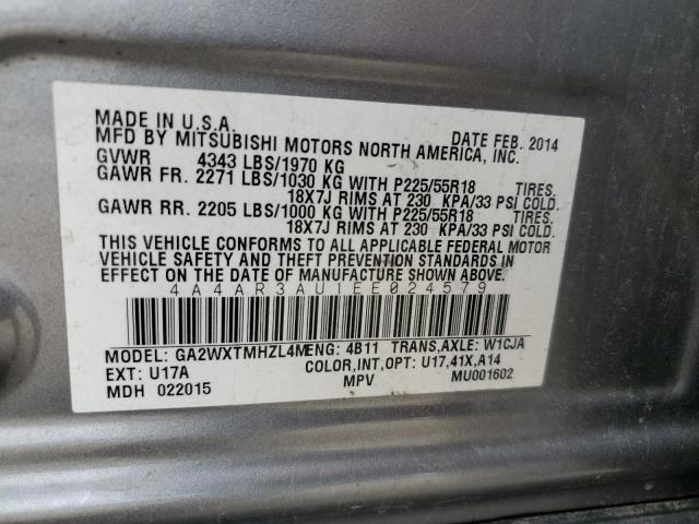 4A4AR3AU1EE024579 Mitsubishi Outlander Sport Es