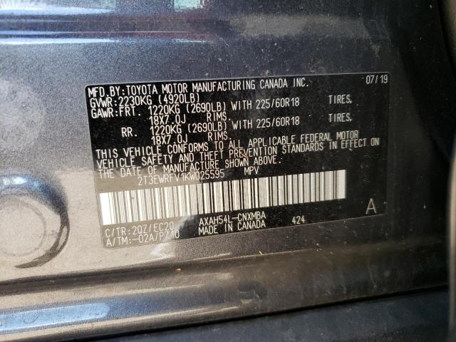 2T3EWRFV1KW025595 Toyota RAV4 XSE