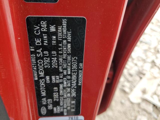 3KPF24AD8KE136075 KIA FORTE FE