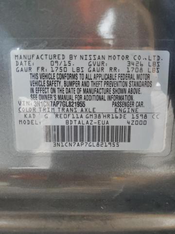 3N1CN7AP7GL821955 Nissan VERSA S