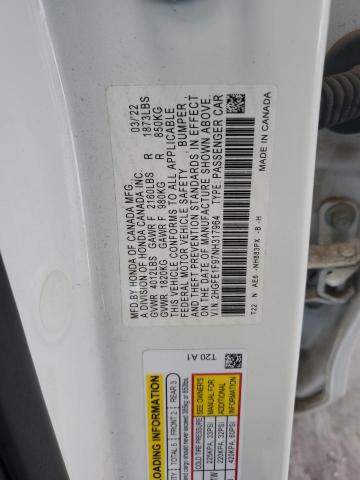 2HGFE1F97NH317964 Honda Civic Touring