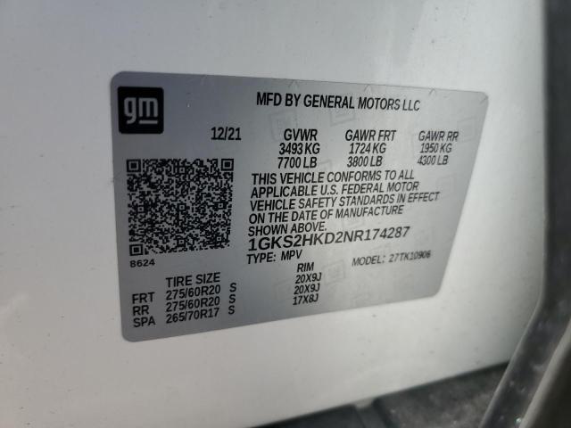 1GKS2HKD2NR174287 GMC Yukon Xl K1500 At4