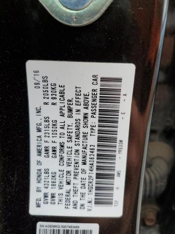 1HGCR2F14HA063463 Honda ACCORD SPO