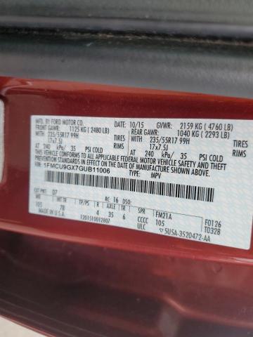 1FMCU9GX7GUB11006 Ford ESCAPE SE