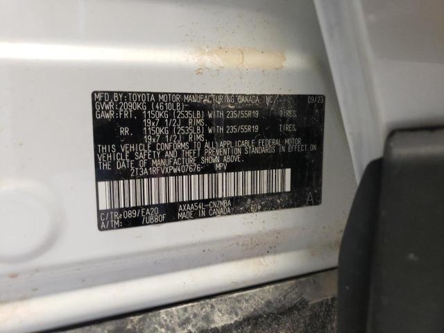 2T3A1RFVXPW407676 Toyota RAV4 XLE P