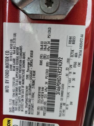 3FA6P0HD7ER224392 Ford FUSION SE