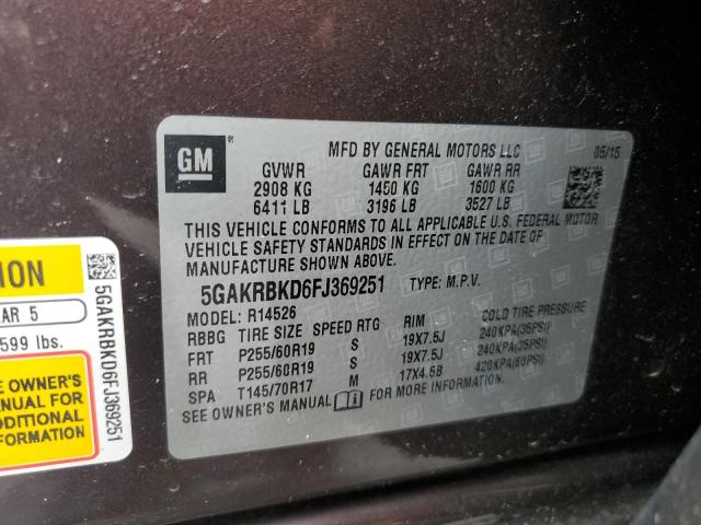 5GAKRBKD6FJ369251 Buick Enclave