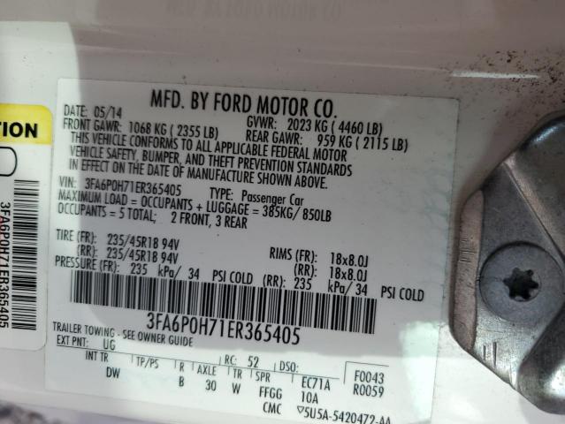 3FA6P0H71ER365405 Ford FUSION SE