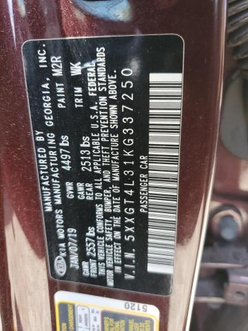 5XXGT4L31KG337250 KIA Optima Lx