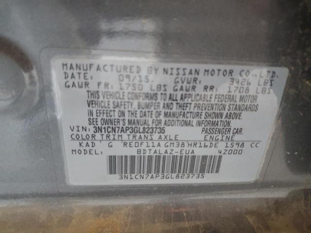 3N1CN7AP3GL823735 Nissan 2016